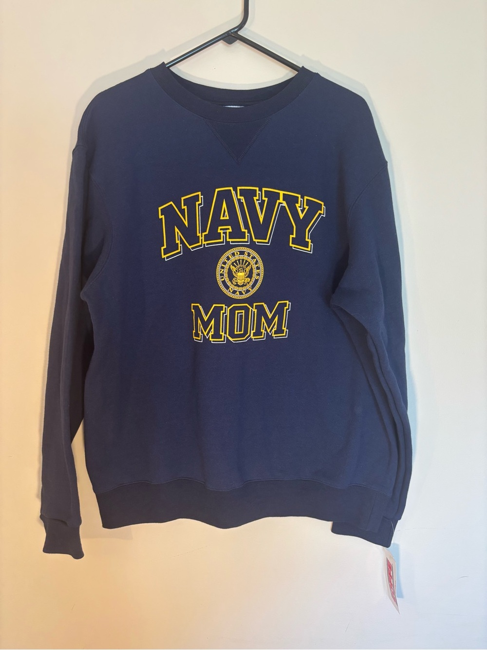 Soffe Navy Crewneck Sweatshirt with Yellow Collegiate Print